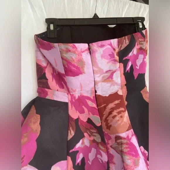 Cameo Strapless Abstract Floral Bustier Top Peplum Corset Modern Party Size S - Picture 11 of 15